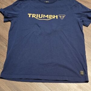 Triumph Dark Blue Tee with Gold Logo
